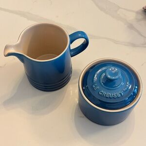 Le Creuset Azure Blue Creamer and Sugar Set